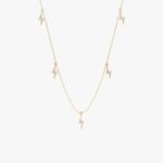 Diamond Lightning Bolt Drop Necklace