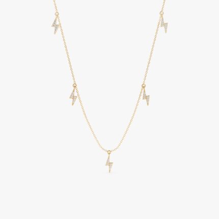 Diamond Lightning Bolt Drop Necklace