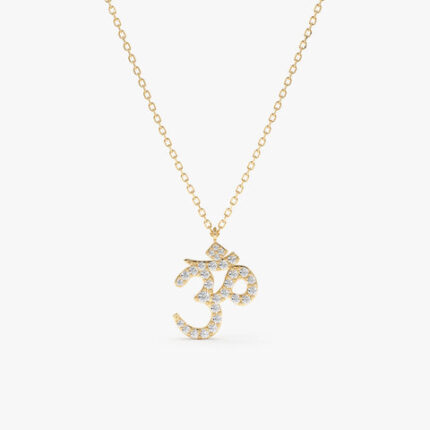 Diamond OM Mantra Necklace