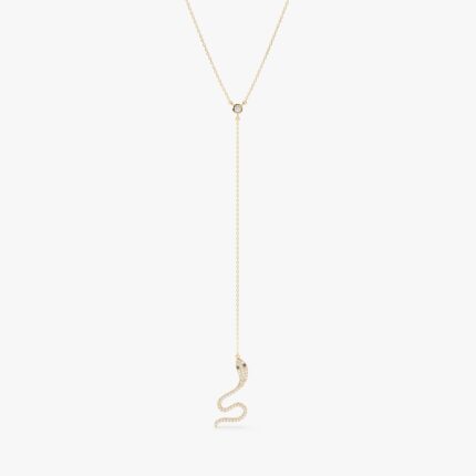 Diamond Snake Lariat Necklace