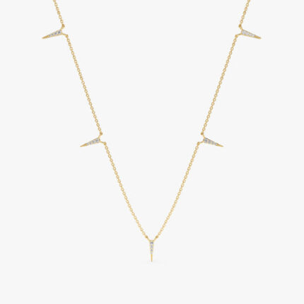 Diamond Spike Station Necklace