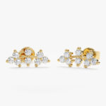 Diamond Vine Ear Climbers Studs