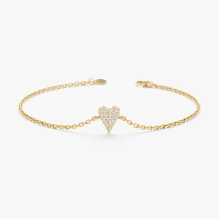 Elongated Diamond Heart Bracelet