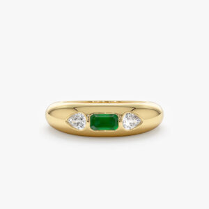 Emerald and Diamond Dome Ring