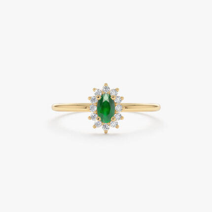 Emerald and Diamond Engagement Ring