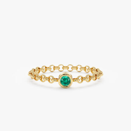 Emerald Chain Ring