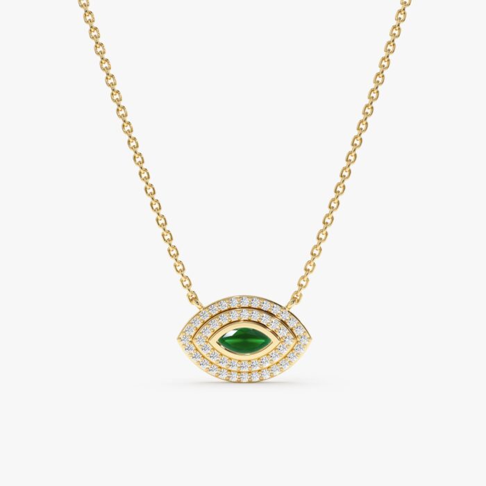 Emerald Diamond Eye Necklace