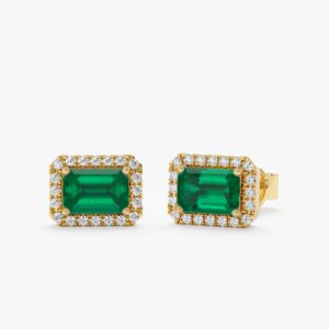 Emerald Diamond Statement Earrings