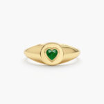 Emerald Heart Signet Ring