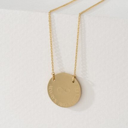 Engravable Brushed Disc Necklace