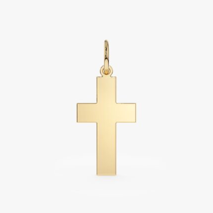 Engravable Gold Cross Charm