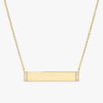 Engravable Gold Plate Diamond Necklace
