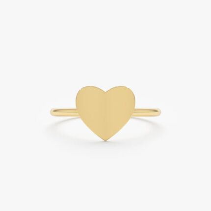 Engravable Heart Ring In Solid Gold