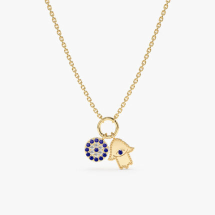 Evil Eye & Hamsa Charms Necklace