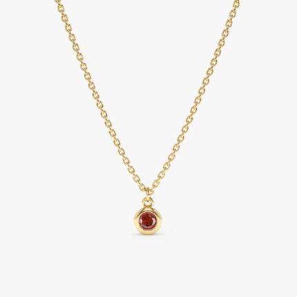 Garnet Charm Necklace