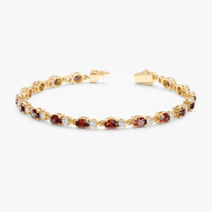 Garnet & Diamond Eternity Bracelet