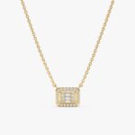 Geometric Baguette Diamond Necklace