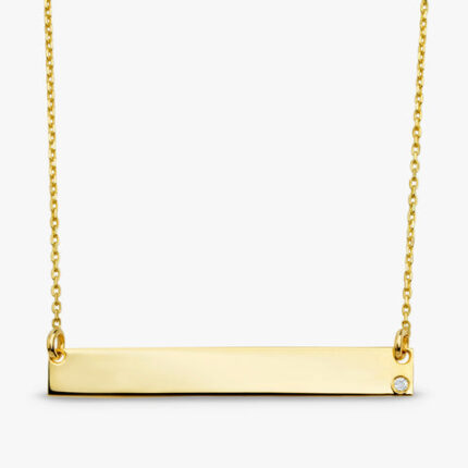 Gold & Diamond Bar Necklace