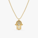 Gold & Diamond Hamsa Necklace