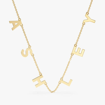 Gold Name Charm Necklace