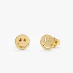 Happy Face Studs In Solid Gold