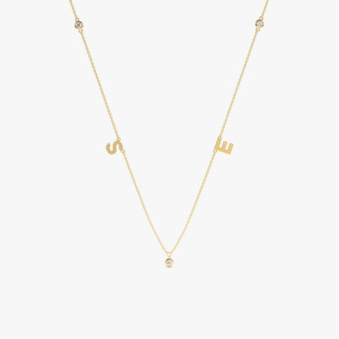 Initials & Diamonds Station Necklace
