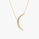 Large Diamond Crescent Necklace