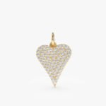 Long Diamond Heart Charm