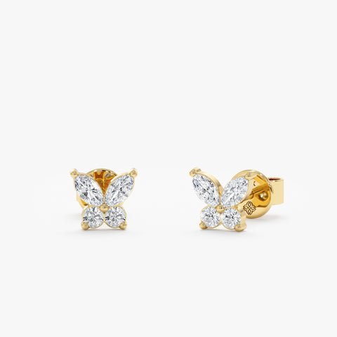 Marquise Diamond Butterfly Studs