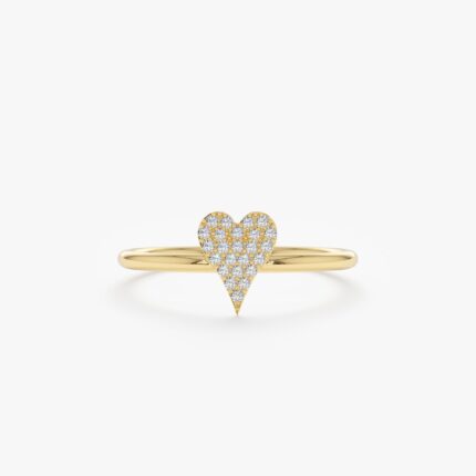 Micro Pave Diamond Heart Ring