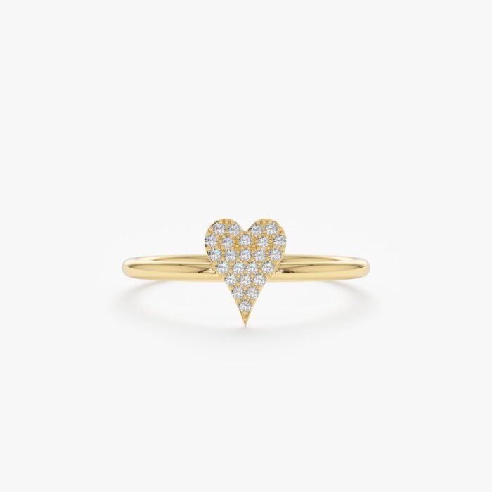Micro Pave Diamond Heart Ring
