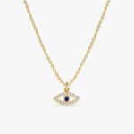 Mini Diamond Sapphire Eye Necklace