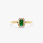 Mini Emerald and Diamond Engagement Ring