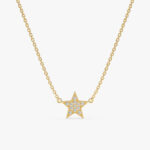 Mini Pave Diamond Star Necklace