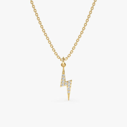 Minimalistic Diamond Lightning Bolt Necklace