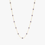 Multi Blue Sapphire Station Necklace