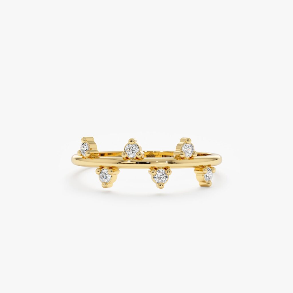 Natural Diamond Zigzag Ring