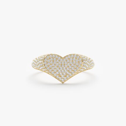 Natural Diamonds Heart Signet Ring