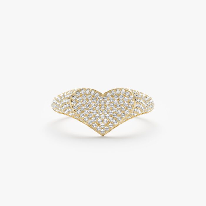 Natural Diamonds Heart Signet Ring