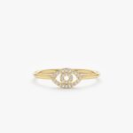 Pave Diamond Evil Eye Outline Ring