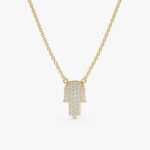 Paved Diamond Hamsa Hand Necklace