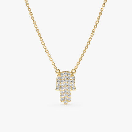 Paved Diamond Hamsa Hand Necklace