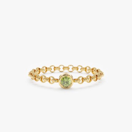 Peridot Chain Ring