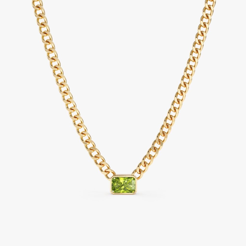 Peridot Cuban Chain Necklace