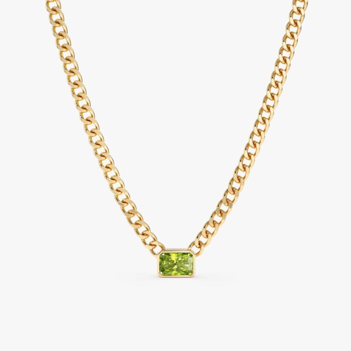 Peridot Cuban Chain Necklace