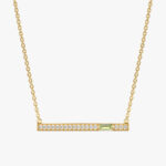 Peridot Diamond Bar Necklace