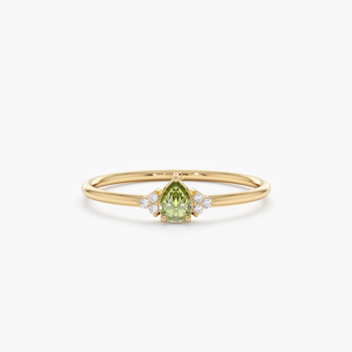 Petite Peridot Engagement Ring