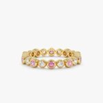 Pink Sapphire and Diamond Eternity Band