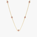 Pink Sapphire Station Necklace