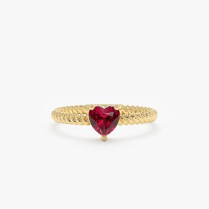 Pink Tourmaline Heart Ring